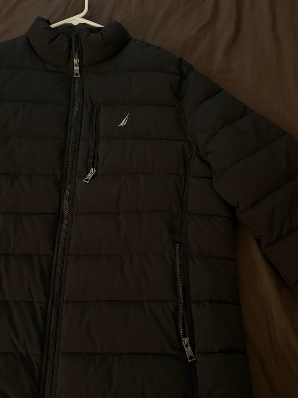 Nautica Black Quilted Puffer Jacket with Zip Pockets